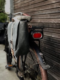 Image 5 of Waxed canvas pannier / bicycle bag with flap, bike accessories