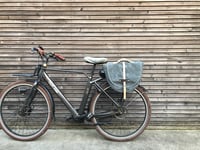 Image 4 of Waxed canvas pannier / bicycle bag with flap, bike accessories