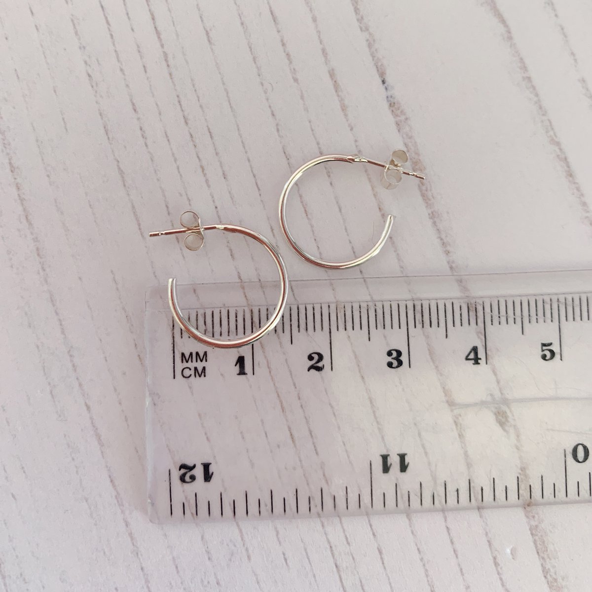 Image of Dainty silver hoop earrings