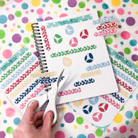 Image 1 of Dino Eggs Sticker sheet with Washi tapes stickers