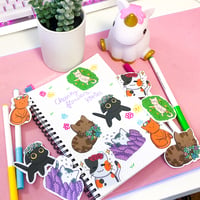 Image 1 of Chunky Flower Crown Kitties Sticker Set