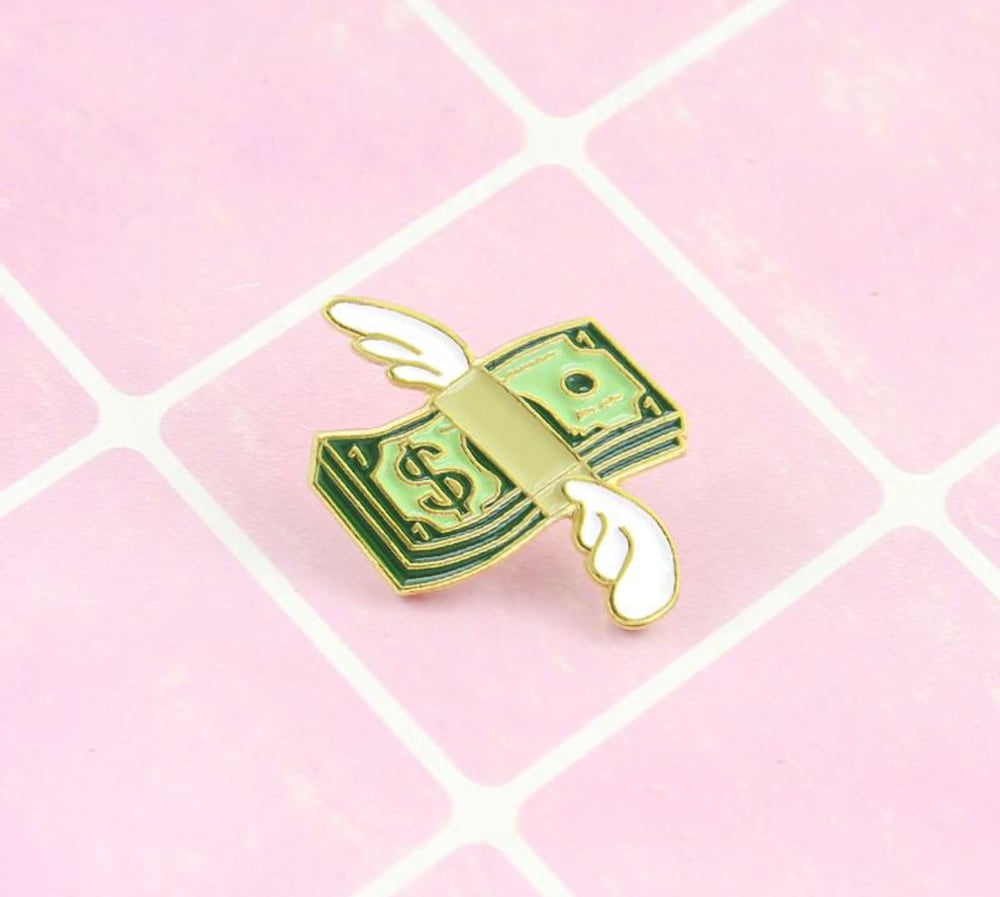 Image of Wing Bank Note Brooch Pin