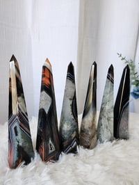 Image 1 of 6.5" Sardonyx Agate Crystal Towers | Red | White 6 - Styles