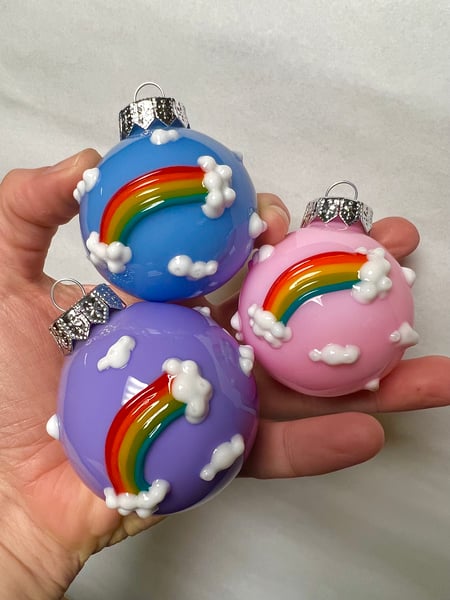 Image of Retro rainbow ornaments