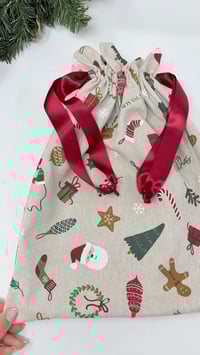 Image 7 of Le Pochon-Cadeau doublé toile de coton Santa Baby