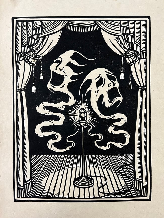 Ghost Light Block Print