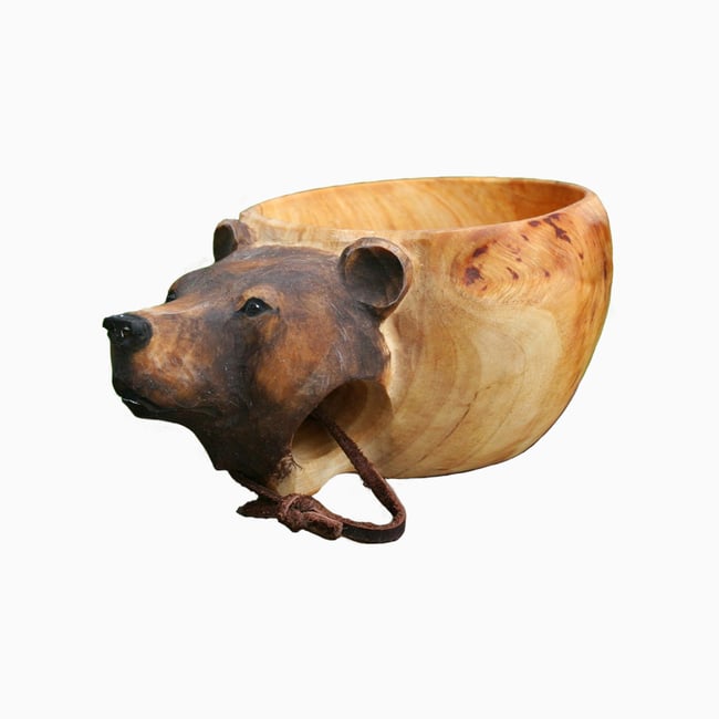 Bear Kuksa Wooden Cup