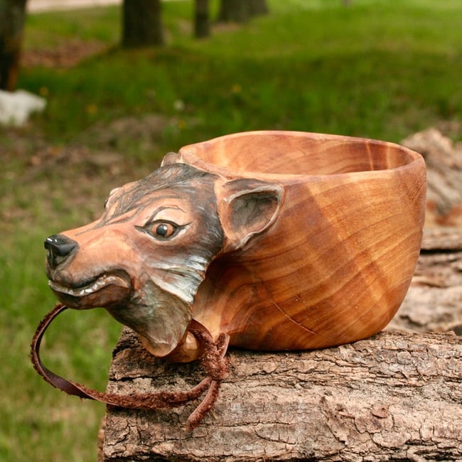 Wolf Kuksa Wooden Cup