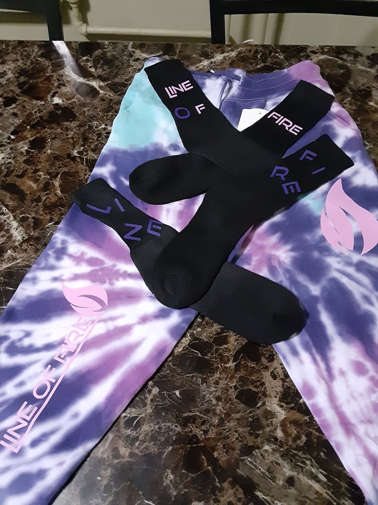 Image of "Tie-Dye Fire" Joggers 