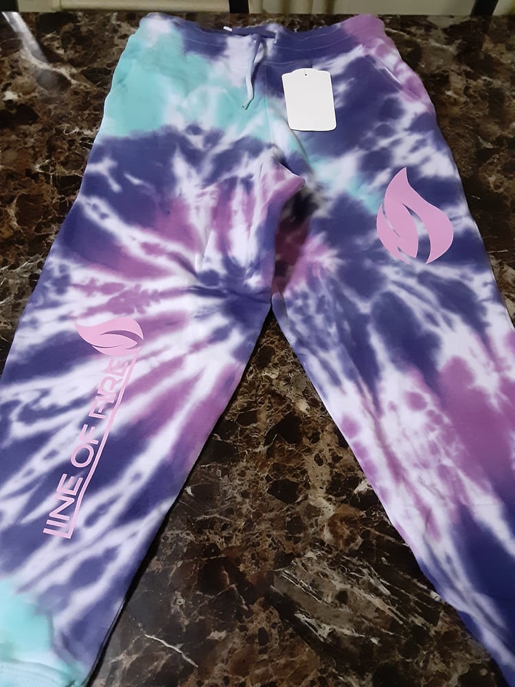 Image of "Tie-Dye Fire" Joggers 