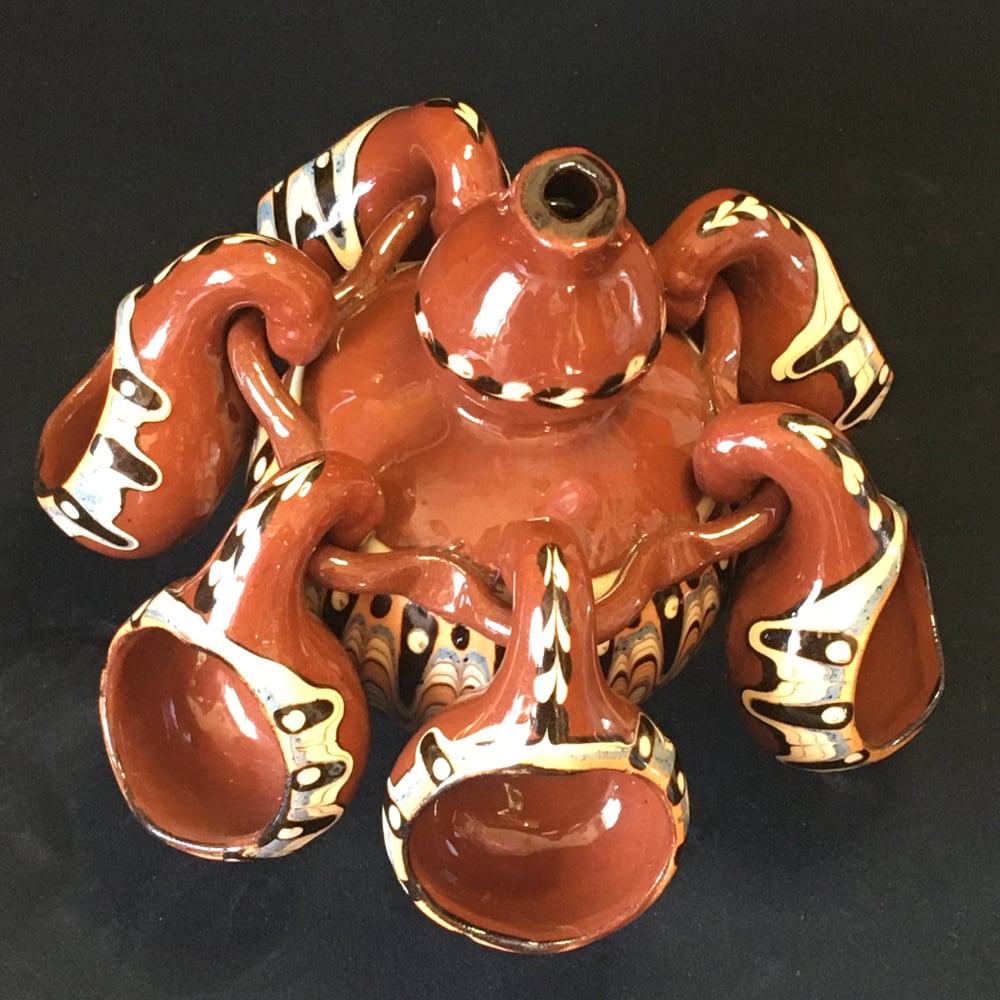 Troyan Evil Eye pottery vessel & cups set