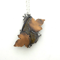 Image 2 of Tiger Eye and Maple leaf Necklace