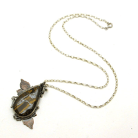 Image 4 of Tiger Eye and Maple leaf Necklace