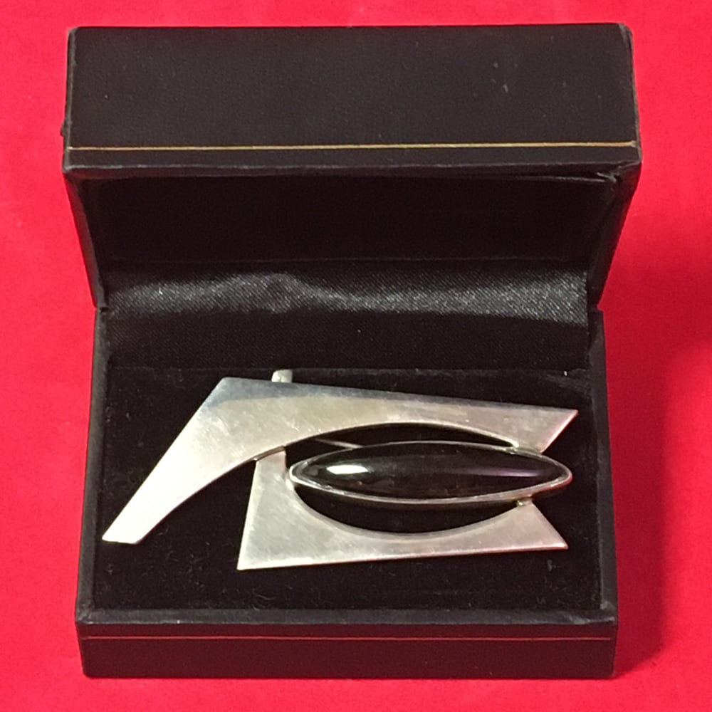 Sigi Pineda Silver & Obsidian Brooch