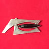 Sigi Pineda Silver & Obsidian Brooch