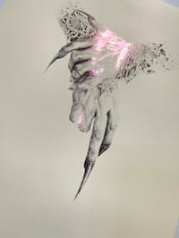 Image 2 of Widow’s Peak pink foil print 