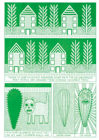 Riso Print Cucumber Zombies P2