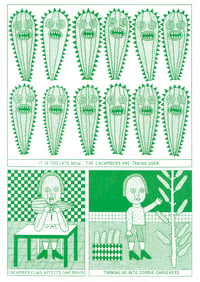 Riso Print Cucumber Zombies P3