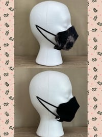 Image 4 of Gray bleach dyed custom 3 layer reversible face mask