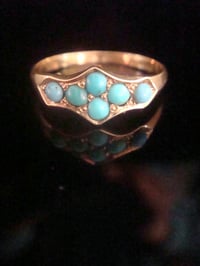 Image 1 of Victorian 18ct natural turquoise set ring