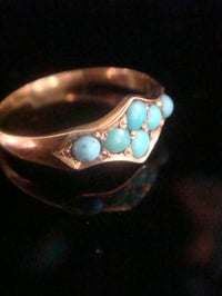 Image 2 of Victorian 18ct natural turquoise set ring