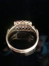 Victorian 18ct Natural Ruby old cut diamond natural seed pearl stacking ring