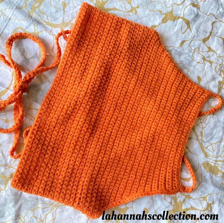 Image of Orange Crochet Halter Top