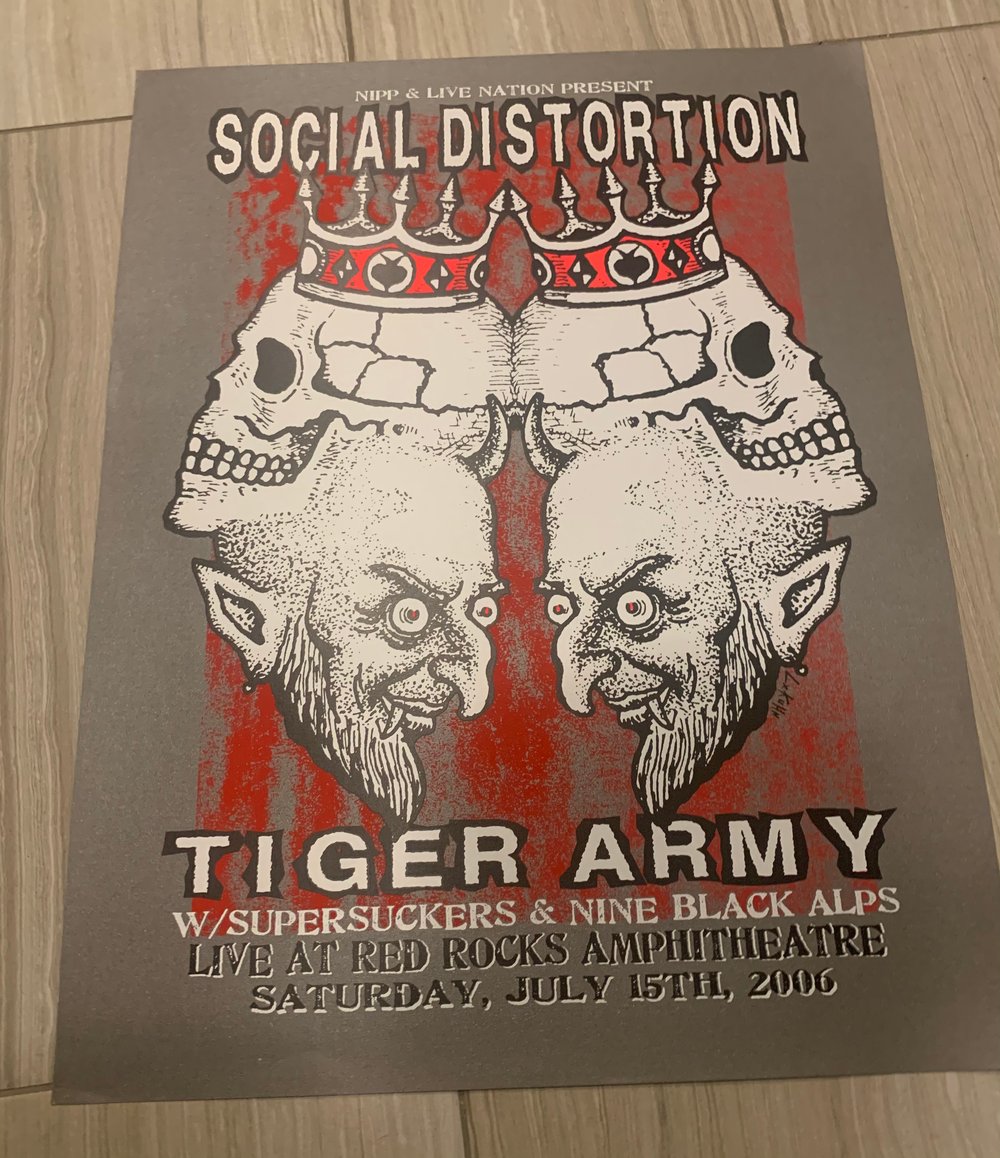 Social Distortion / Tiger Army Silkscreen Concert Poster By Lindsey Kuhn 