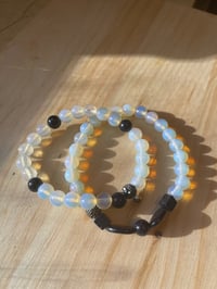Image 3 of “Celestial Shield” Opalite & Blue Goldstone Bracelet Duo