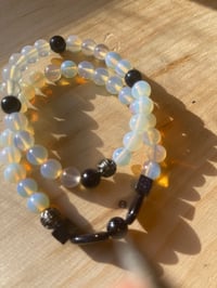 Image 2 of “Celestial Shield” Opalite & Blue Goldstone Bracelet Duo