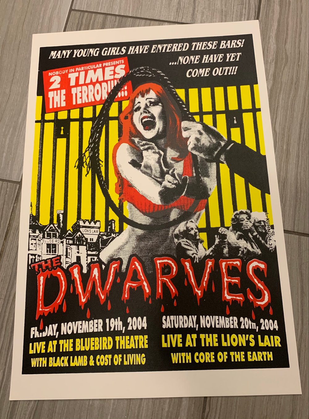 Dwarves Silkscreen Concert Poster By Lindsey Kuhn