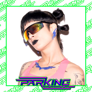 Image of Conjunto collar + pendientes blanco/azul colección PARKING