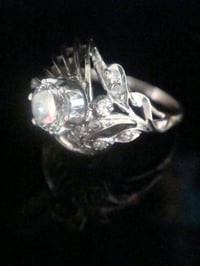 Image 4 of Retro 1940s 18ct white gold diamond cocktail bombe ring
