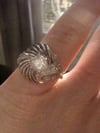 Retro 1940s 18ct white gold diamond cocktail bombe ring