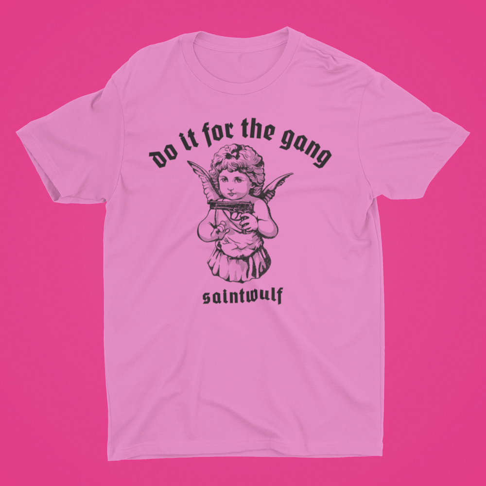 Image of Pink Unisex Gang Tee (oversize/Unisex sizing) 