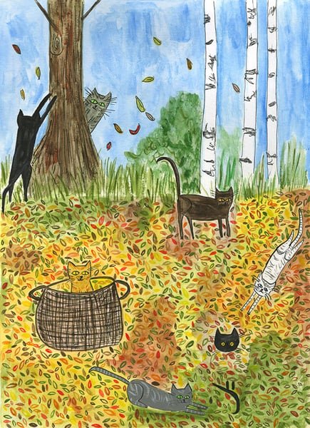 Image of Fall frolic. Limited edition print.