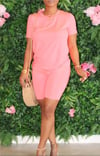 Pink Biker shorts Set