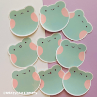 Image 1 of Cute frog emoji stickers