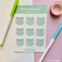 Image 1 of Frog Emoticons sticker sheet