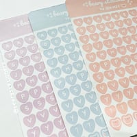 Image 1 of Pastel Heart Alphabet sticker sheet