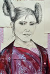 Portrait de femme de la tribu des Hopis / 50 cm x 70 cm