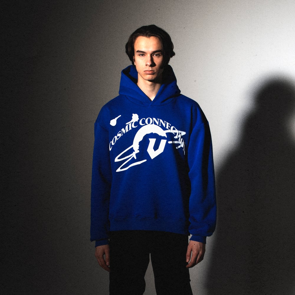 Image of COSMIC CONNECTION HOODIE BLUE