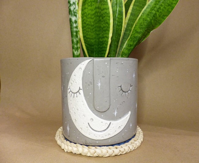 Moon Face Pot