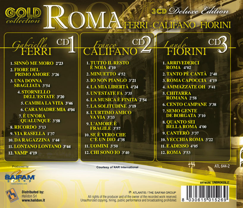 ATL644-2 // FERRI, CALIFANO E FIORINI - ROMA (TRIPLO CD COMPILATION)