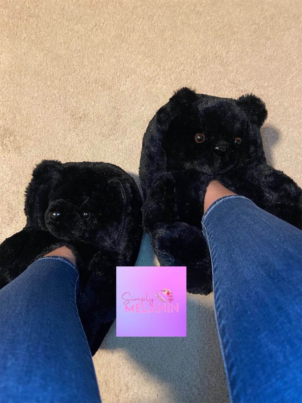 Image of teddy bear slippers 🧸. 