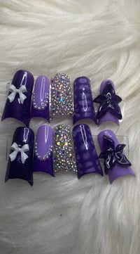 Image 1 of Purple enchanted press ons