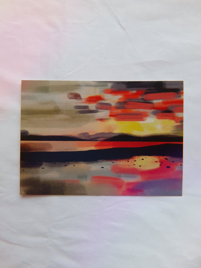 A6 Postcard "Sunset over Sea"