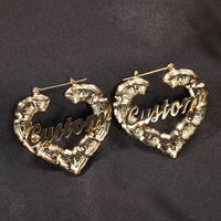 90s Custom Bamboo Heart Hoops