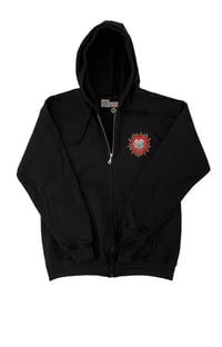 Image 1 of SNAKE, ROSE & SKULL- Full zip hooded Sweatshirt-Black