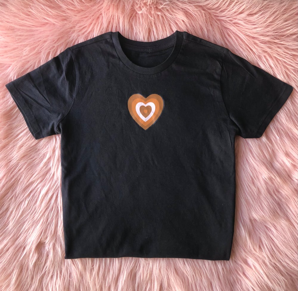 Brown Puff Heart Shirt